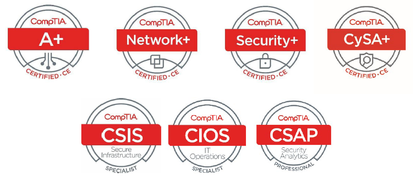 CompTIA Certification Logos